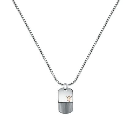 Maserati Lined & Polished Dog Tag Pendant