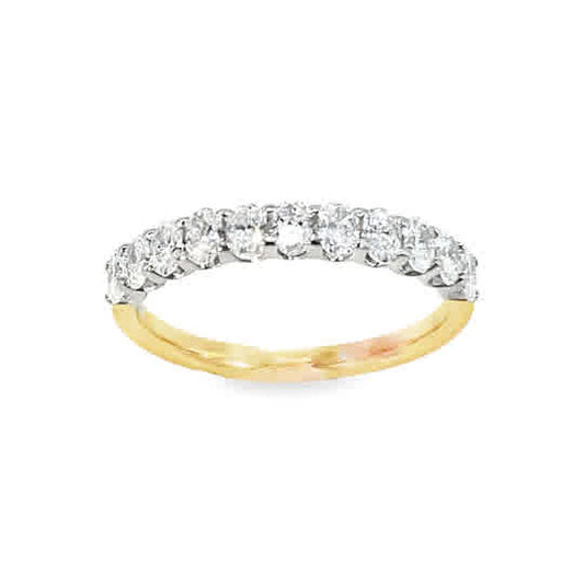 9ct 11 Stone Eternity Oval Cut Cultured Diamond Ring .80ct