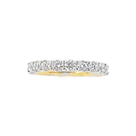 9ct 10 Stone Eternity Round Brilliant Cut Cultured Diamond Ring 1.00ct