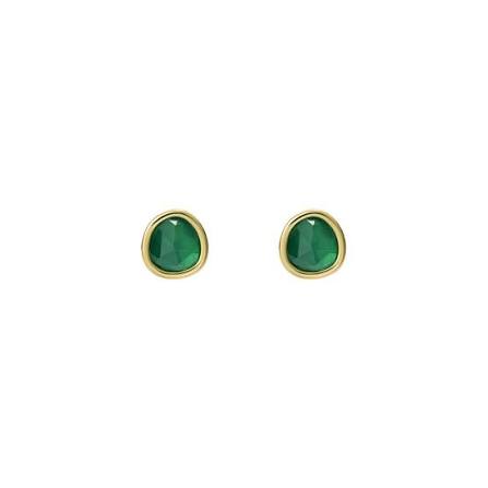 Ted Baker Gold Plated Peliea Green Pebble Earrings