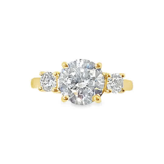 9ct Yellow Gold 3 Stone Cubic Zirconia Ring