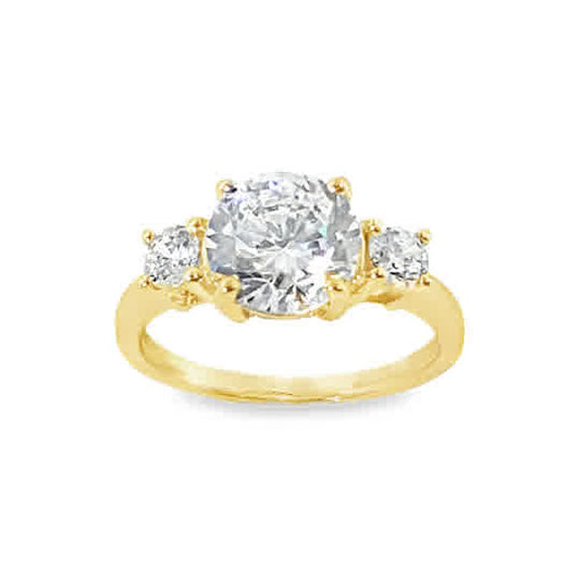 9ct Yellow Gold 3 Stone Cubic Zirconia Ring