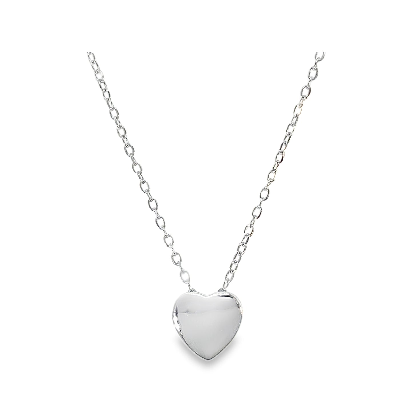 Sterling Silver Polished Heart Necklet