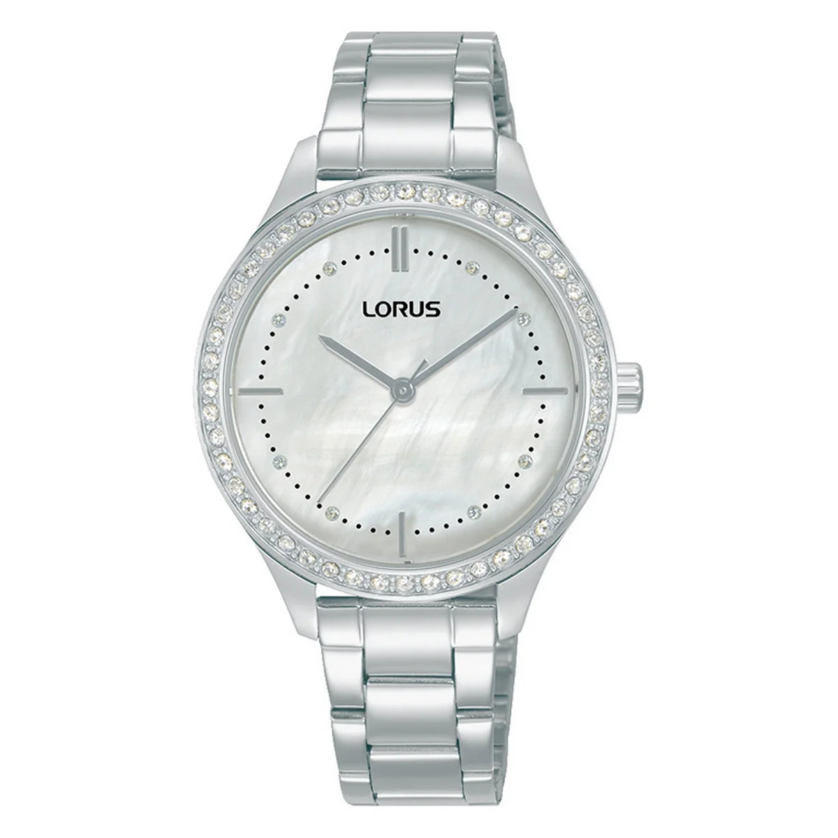 Ladies Lorus White Dial CZ Bezel