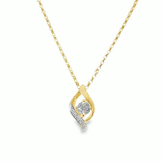 9ct CZ Swirl Pendant