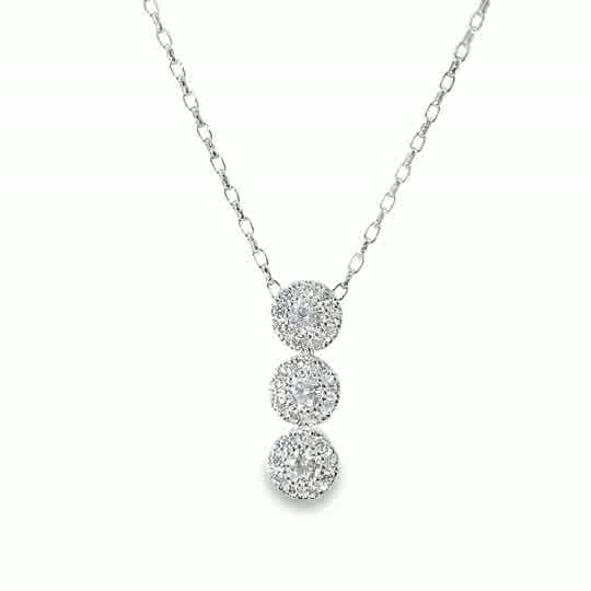 Sil Pdant Drop Triple Cz Halo