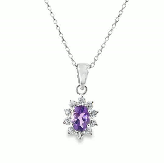 Sil Pdant Purp/Cz Clus