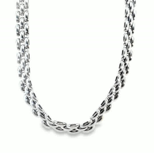 Sterling Silver Panther Link Necklet