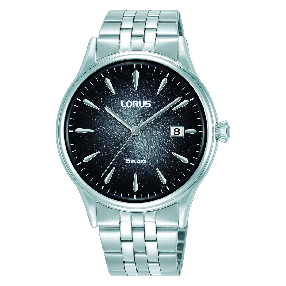 Gents Lorus Black Dial Date Window