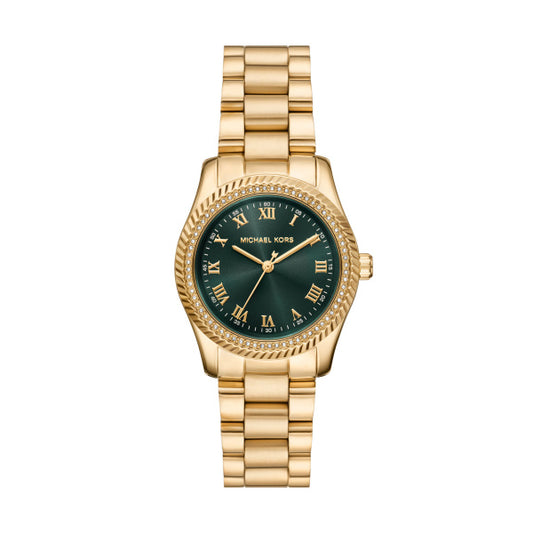 Ladies Michael Kors Lexiongton Green Dial Roman Numerals