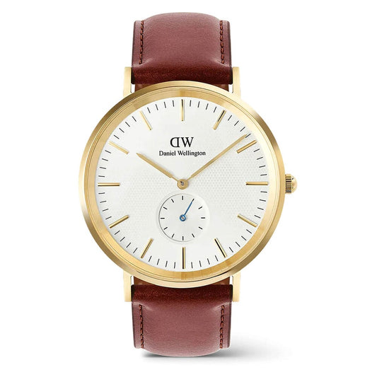 Gents Daniel Wellington St. Mawes Multi-Eye White Dial Brown Strap