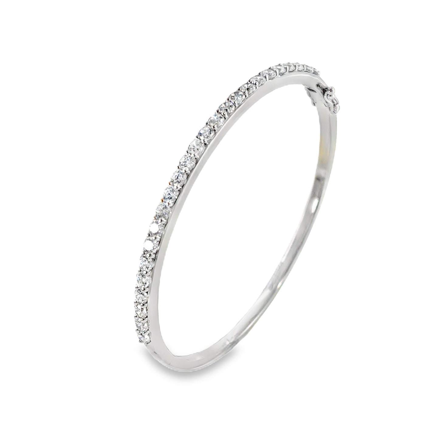Sterling Silver Claw Set CZ Bangle