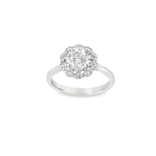 Sterling Silver CZ Halo Ring