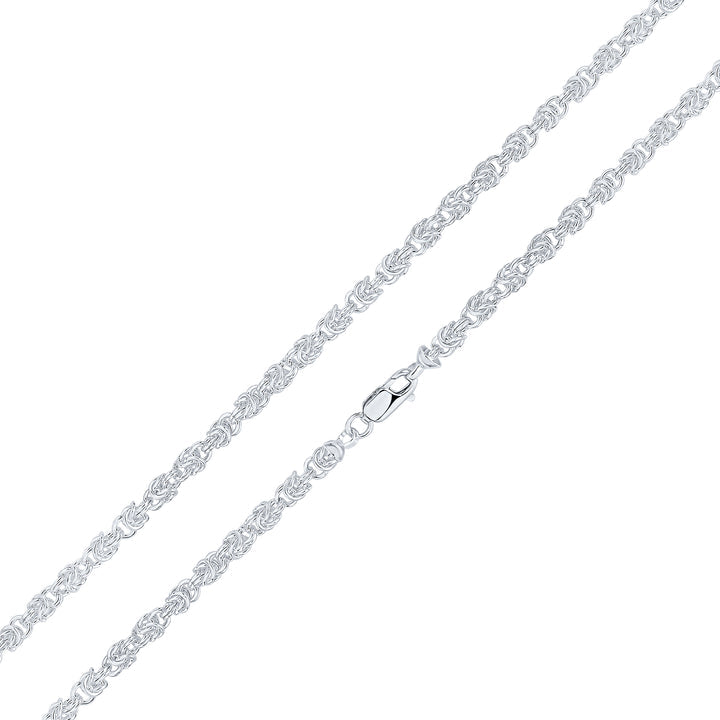 Sterling Silver 4mm Byzantine Link Bracelet
