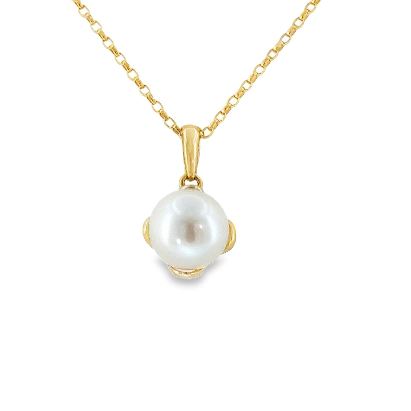 9ct Freshwater 8mm Pearl Flower Pendant