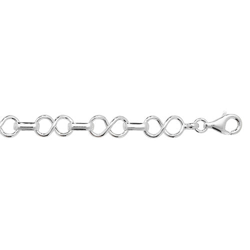 Sterling Silver Infinity and Long Link Bracelet