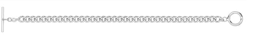 Sterling Silver Curb Bracelet with T-Bar