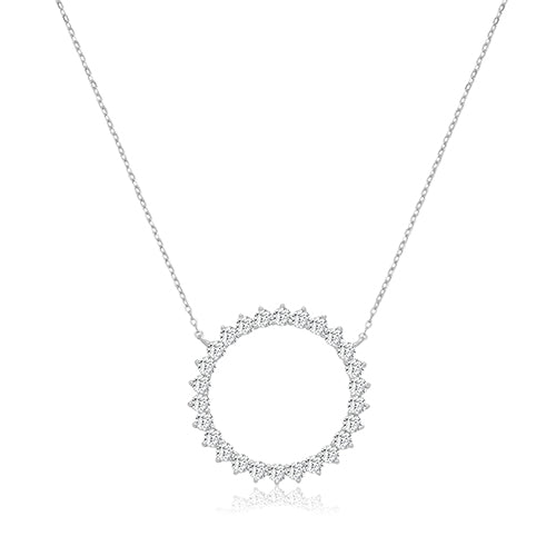 Sterling silver Open CZ Circle Necklet