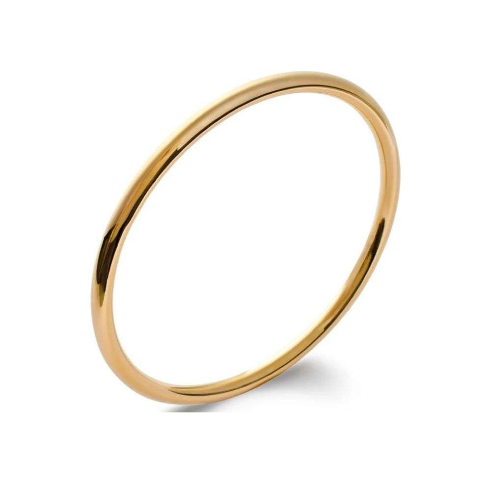 Burren 18ct Gold Plated Fashion Slave Round Plain Slip On Bangle