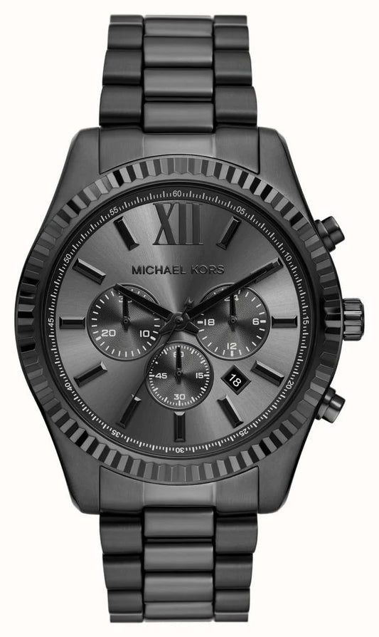 Gents Stainless Steel Black Lexington Round Chronograph Michael Kors Watch