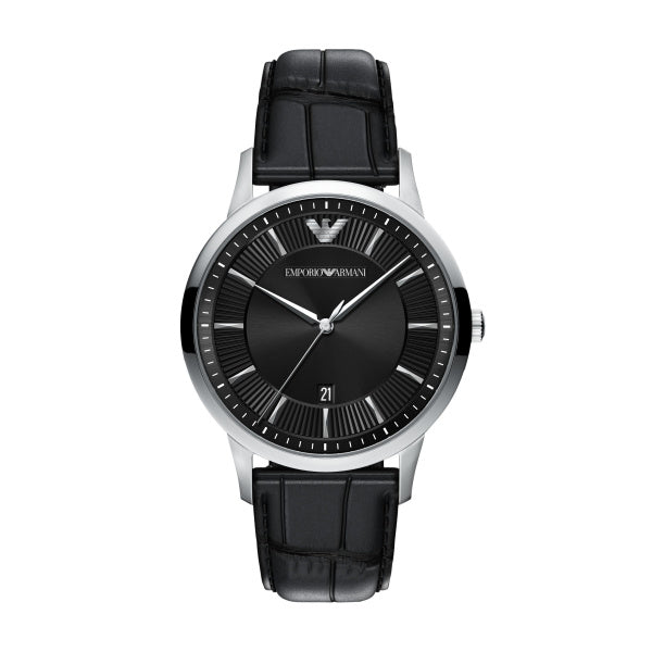 Gents Armani Architepo Round Black Dial 43mm