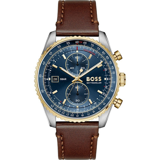 Gents Hugo Boss Skytraveller Chronograph Blue Dial