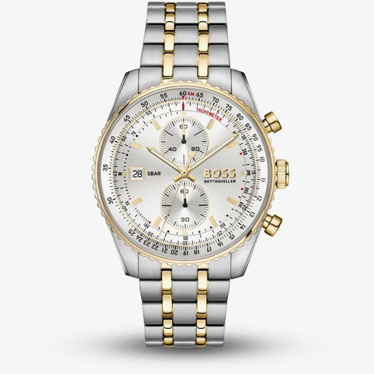 Gents Hugo Boss Skytraveller Chronograph Silver Dial