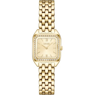 Ladies Hugo Boss Mae Petite Gold Dial CZ Bezel