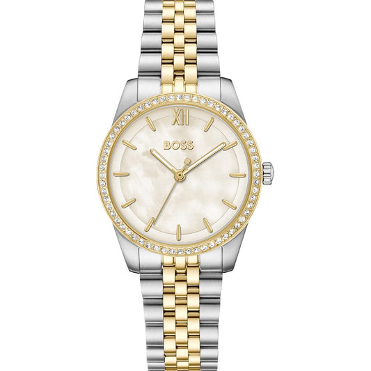 Ladies Hugo Boss Graceful Mother Of Pearl Dial CZ Bezel