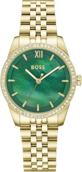 Gents Hugo Boss Graceful Green Dial CZ Bezel