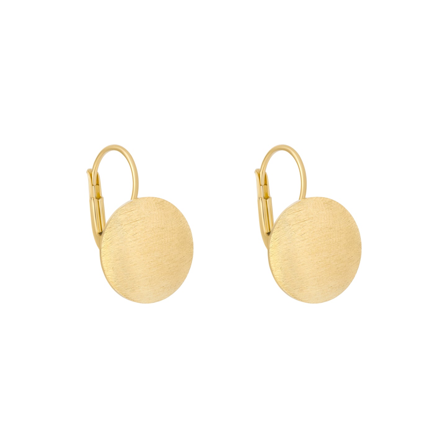 Sterling Silver Gold Plated German Wire Button Drop Earrings