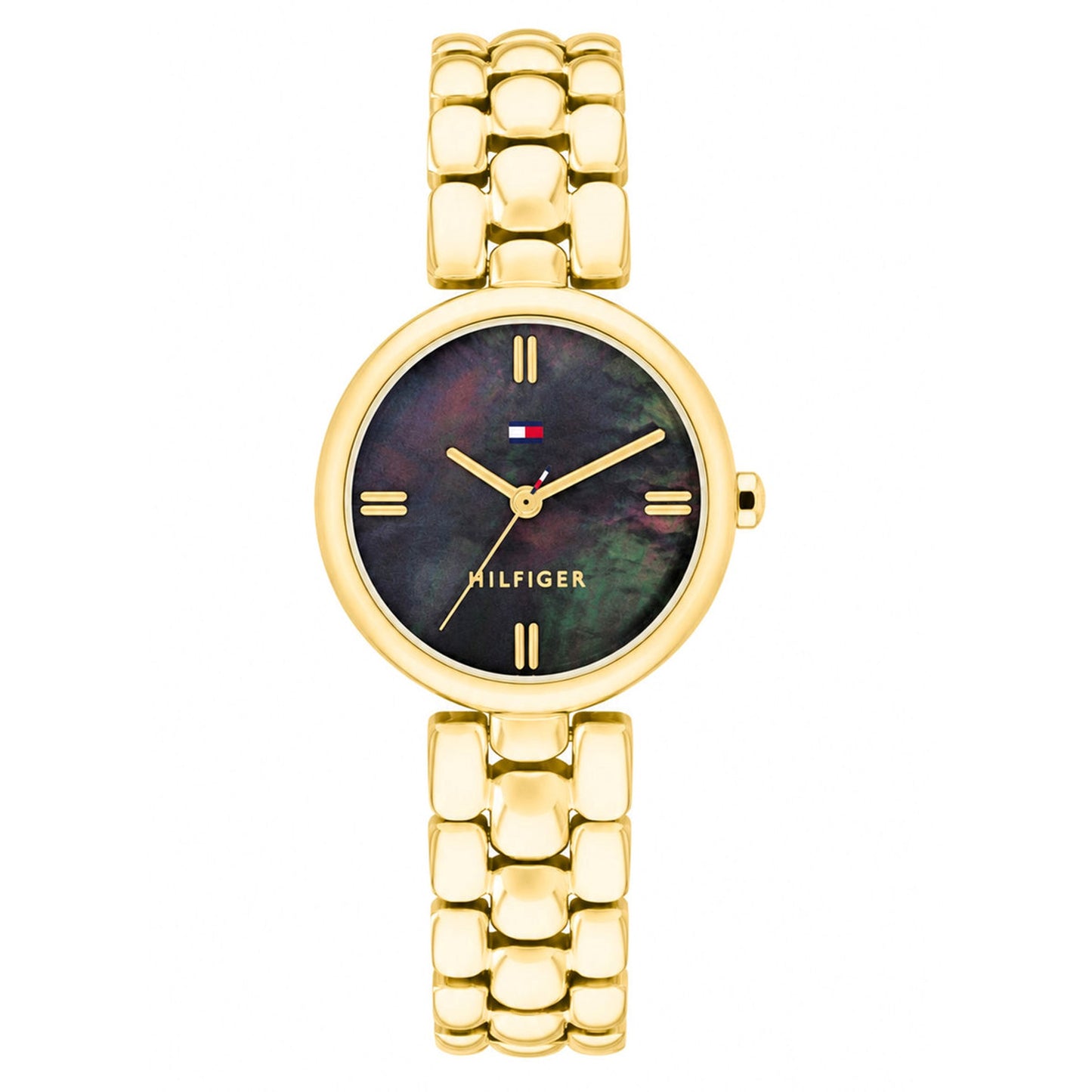 Ladies Tommy Hilfiger Annie Black Mother Of Pearl Dial