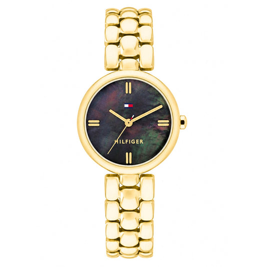 Ladies Tommy Hilfiger Annie Black Mother Of Pearl Dial
