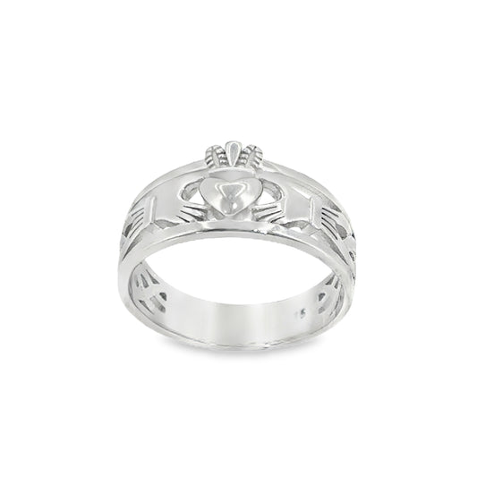 Sterling Silver Gents Woven Gents Claddagh Ring