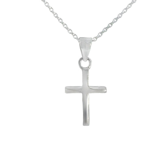 Sterling silver Plain Cross Pendant 15mm x 10mm