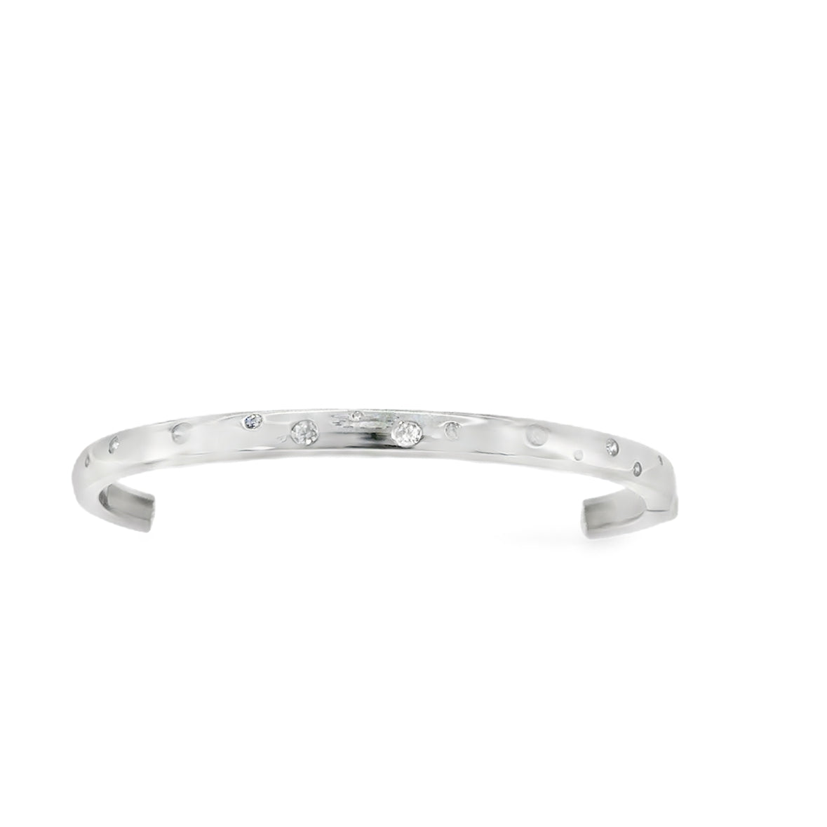 Sterling Silver Scatter Punch Set CZ Bangle