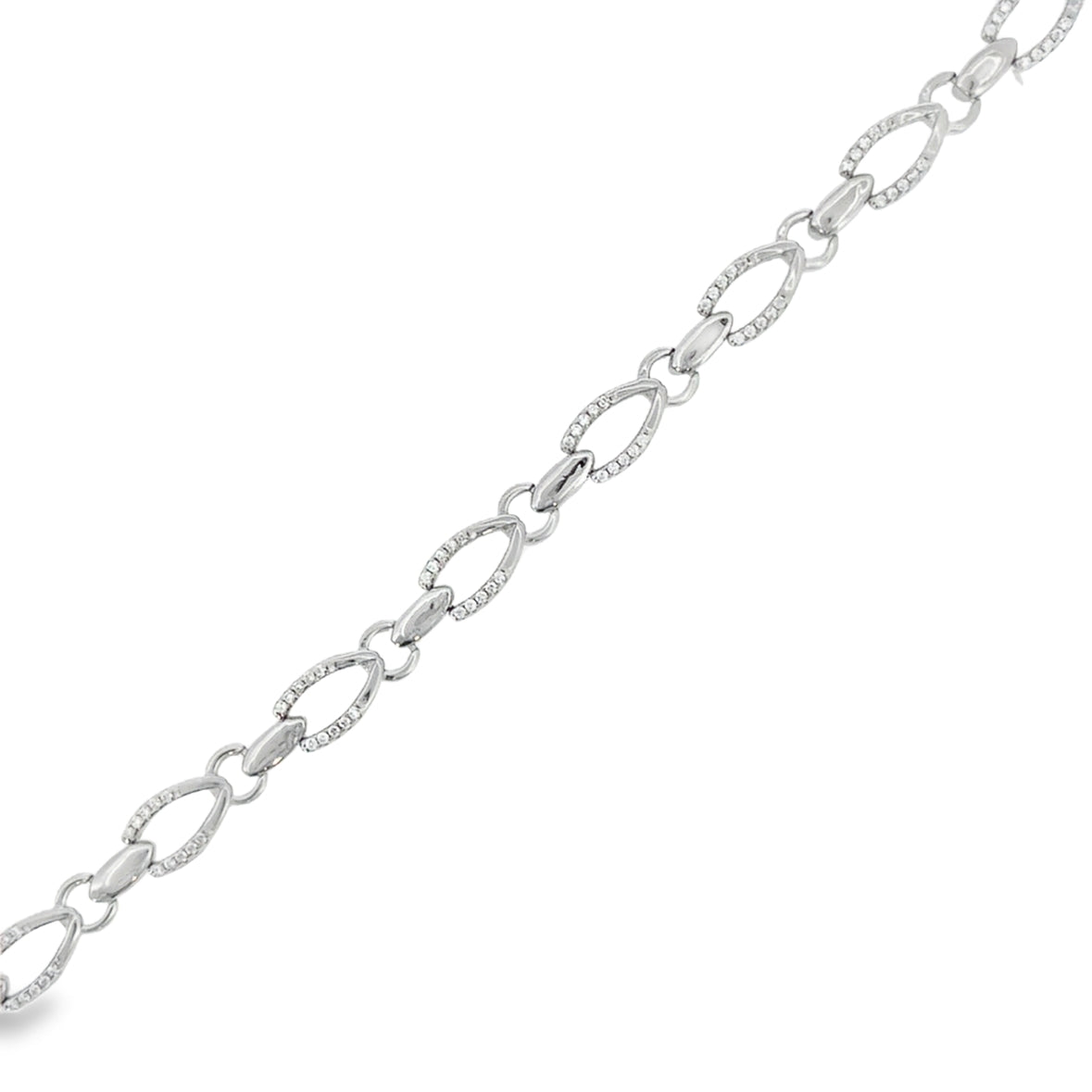 Sterling Silver CZ Wishbone Bracelet