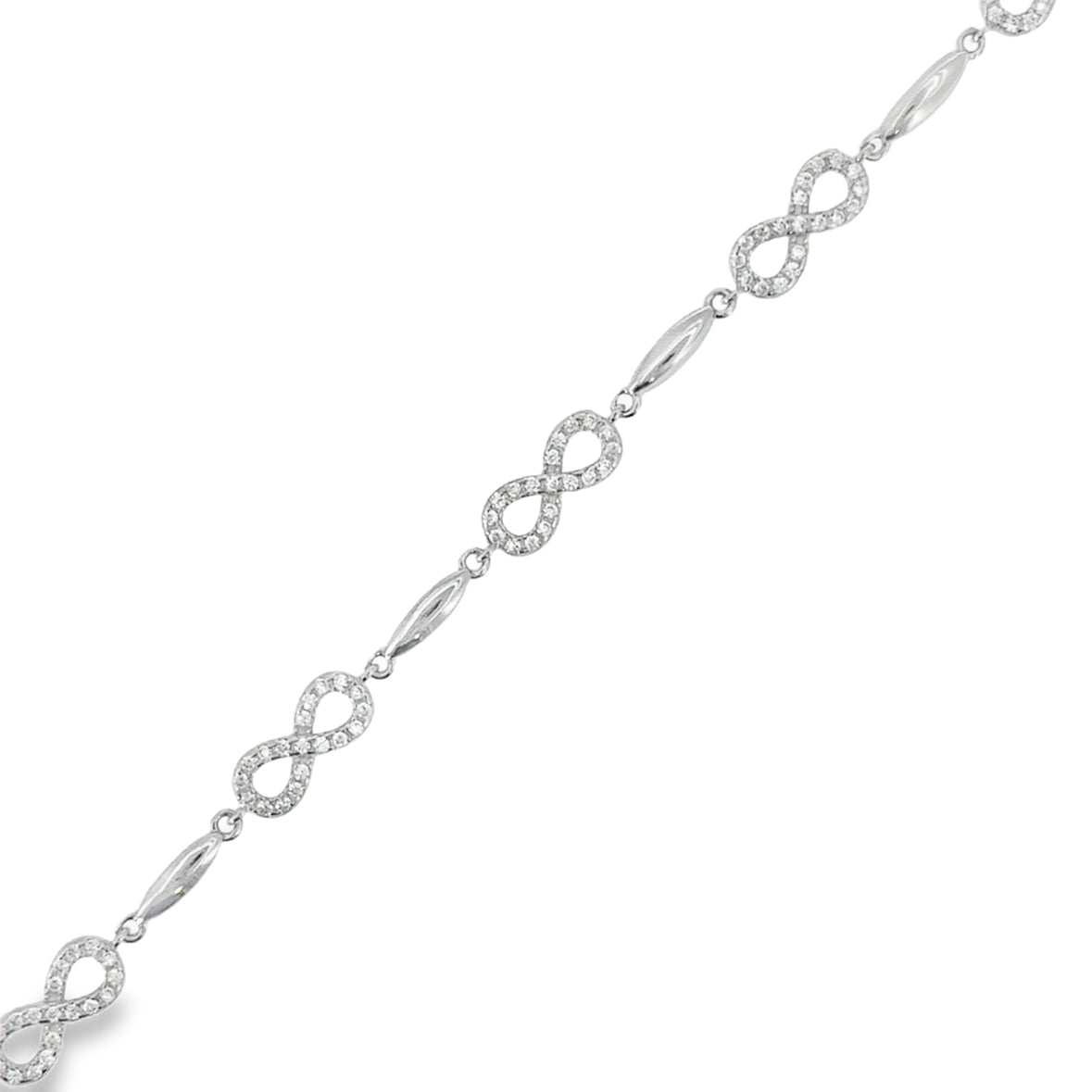 Sterling Silver CZ Infinity Bracelet
