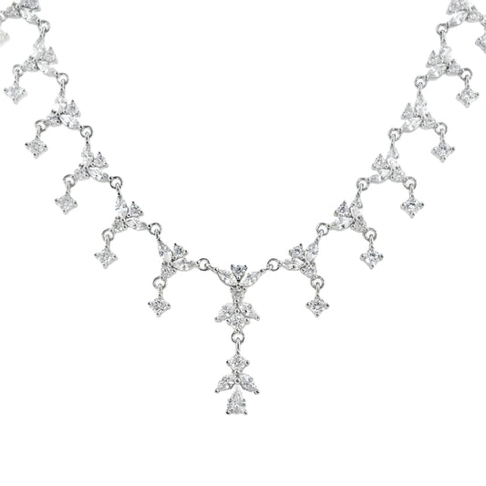 Sterling Silver CZ Fringe Necklet
