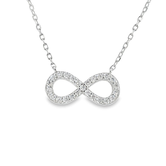 Sterling Silver CZ Infinity Necklet