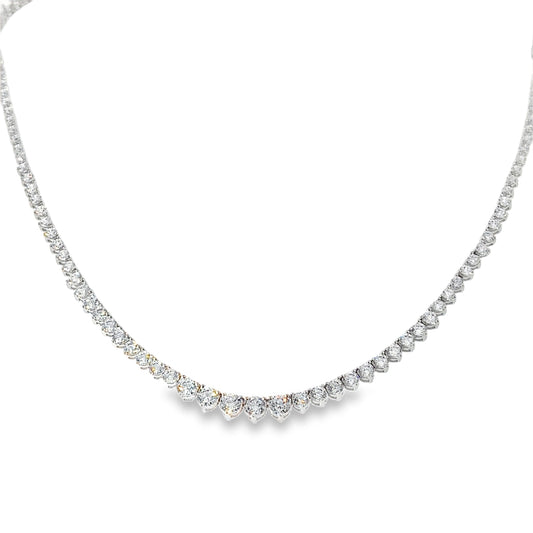Sterling Silver 2mm CZ Tennis Necklet