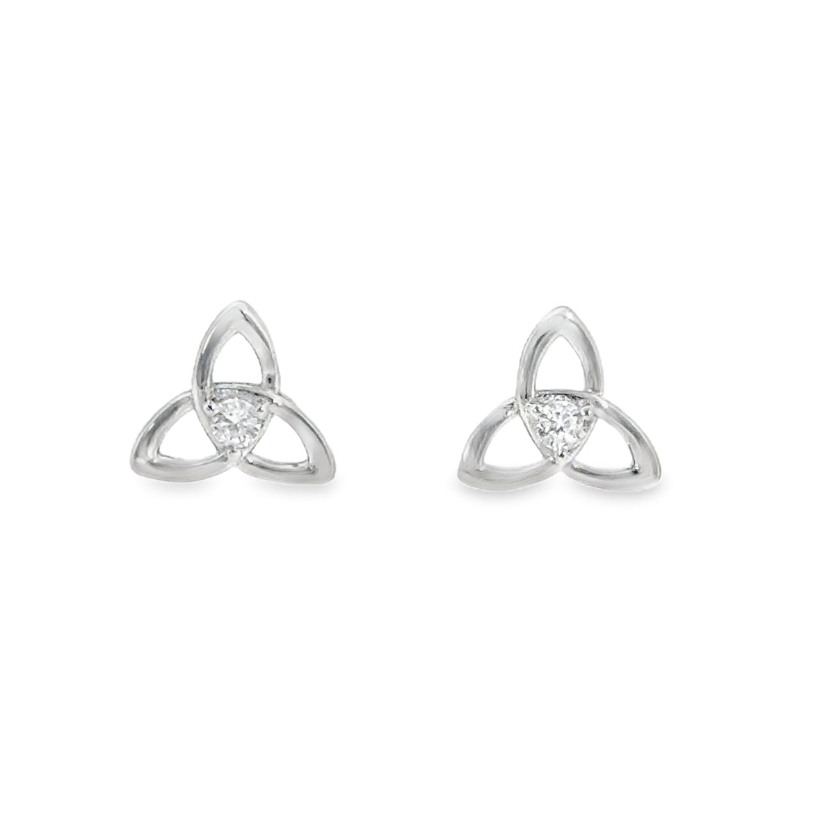 Sterling Silver CZ Celtic Knot Earrings