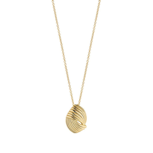 Sterling Silver Gold Plated Ribbed Swirl Pendant