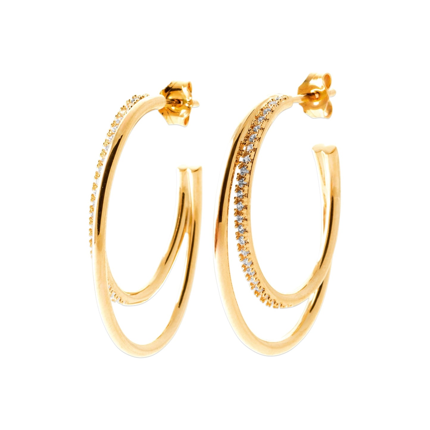 Burren 18ct Gold Plated Expression Earrings