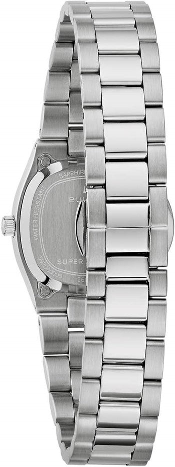Ladies Stainless Steel Bulova Super Seville Mini Red Square 25mm Watch