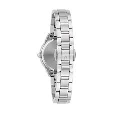 Ladies Stainless Steel Bulova Sutton White Pearl Dial 28mm Watch