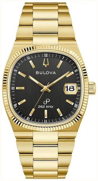 Gents Rolled Gold Bulova Super Seville Precisionist Black Square 38mm Watch