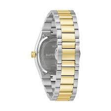 Gents Two Tone Bulova Super Seville Precisionist Blue Square 38mm Watch