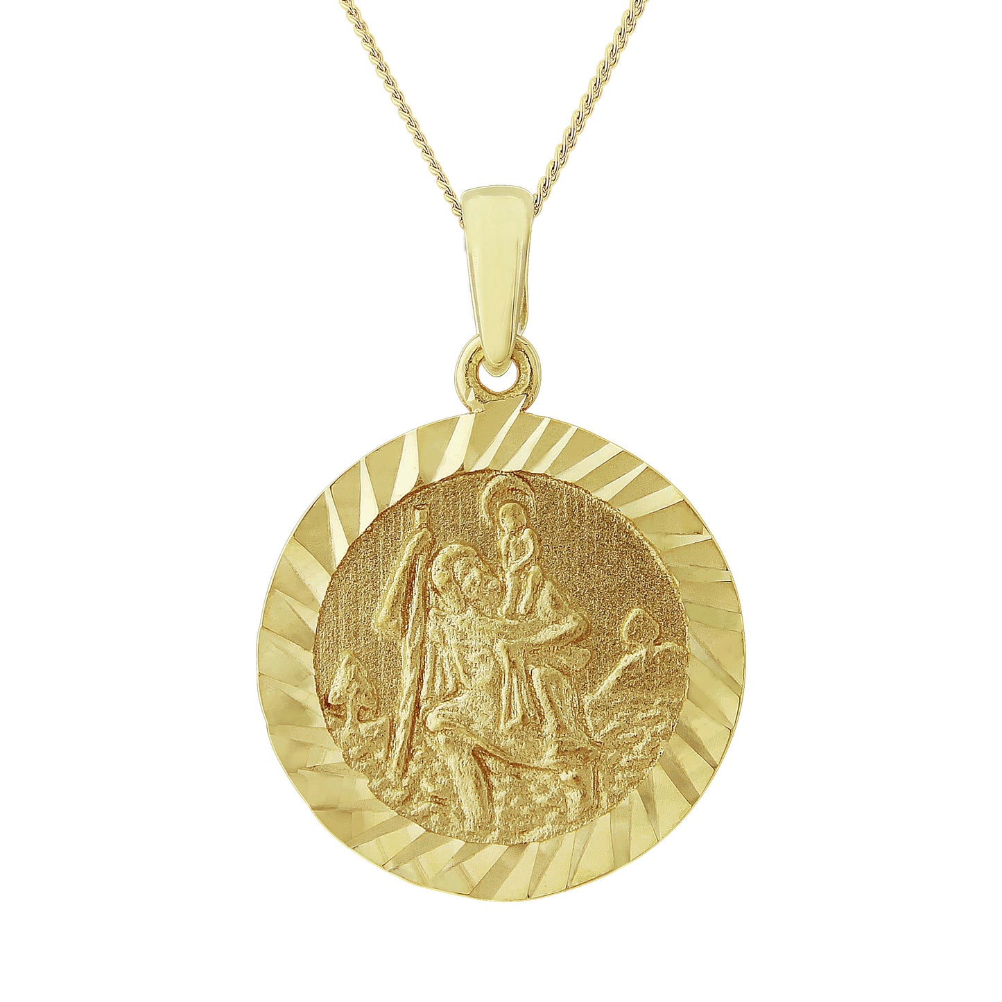 9CT P/DANT ST CHRIS DI/C MEDAL
