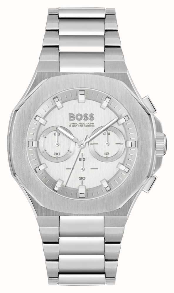 Gents Hugo Boss Taper Chronograph Silver Dial Watch